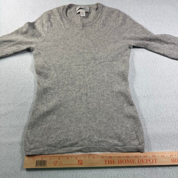 Ellen Tracy 100% Cashmere Medium Long Sleeve Taupe Cozy Crew Neck Sweater M - Picture 13 of 13